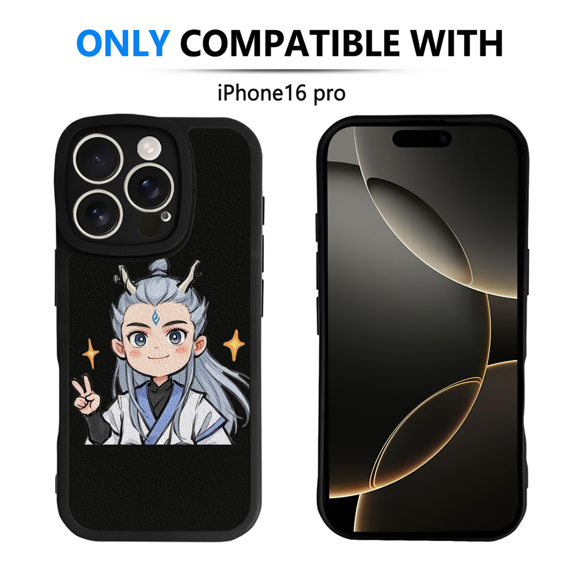 （画像用） Ne Zha 2 ナタ 魔童の大暴れ 【iPhone 16シリーズ対応】シリコンスマホケース（レザー調） 材質：シリコン